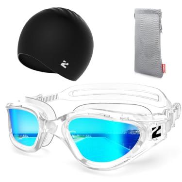 Imagem de ZIONOR Óculos de natação G1 Lite com touca de natação, confortável, anti-embaciamento, conjunto de óculos de natação para adultos, homens e mulheres