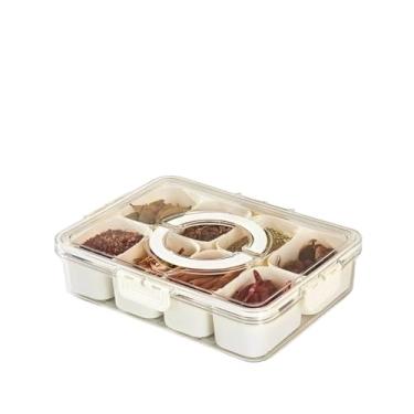 Imagem de Caixa Organizadora De Alimentos Transparente Geladeira Empilhável Multiuso Com Divisórias(Caixa 8 Divisórias Pequenas)