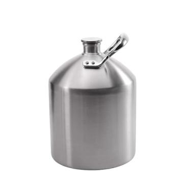 Imagem de Mini Barril De Cerveja Com Alça Única De 2/3,6/5 L, Aço Inoxidável 304 - Tampa De Rosca De Parede Única Portátil Para Cerveja Artesanal/kombucha/café Nitro, 1 Peça(5L)