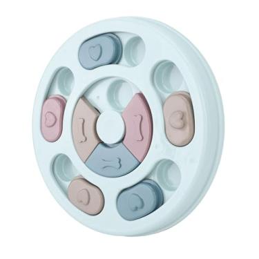 Imagem de Acouto Brinquedo Interativo de Quebra-cabeça para Animais de Estimação para Cães e Gatos - Alimentador Lento Redondo e Antiderrapante e Dispensador de Comida Envolvente, (Azul)
