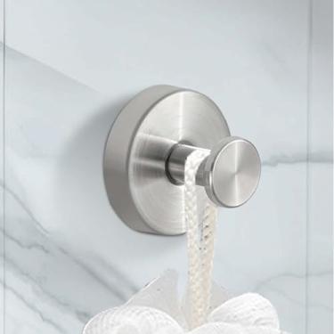 Imagem de 1 peça de ganchos de ventosa para chuveiro, ganchos de chuveiro no interior do chuveiro, ganchos de toalha para parede de banheiro, cozinha, vidro, espelho, azulejo para pendurar toalhas (prata)