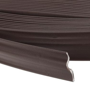 Imagem de Vedação de porta de decapagem climática de janela de 9,5 m, tira de isolamento de porta à prova de som autoadesiva de espuma de poliuretano em forma de V para portas deslizantes e janelas, marrom