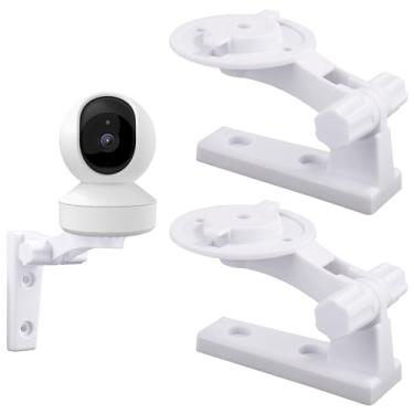 Imagem de 2 peças de suporte de parede para câmera compatível com Reolink E1 / E1 Pro, suporte de parede branco para câmera de teto ajustável para Mercury TPLINK, 4 plugues de borracha 4 parafusos
