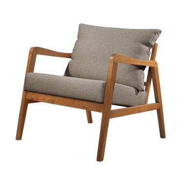 Imagem de Poltrona Bia Luxo Madeira Maciça Castellar Móbile Linho Cinza Linho Cinza