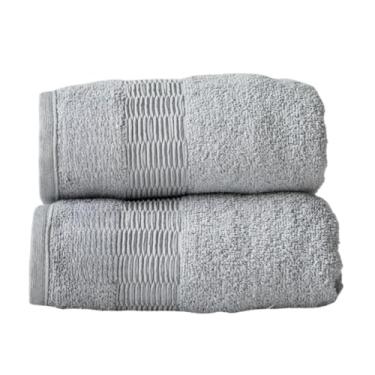 Imagem de Toalha de Banho Gigante, Kit 2 Toalhas Banhão Banho Gigante 72x130cm 460g(Prata e Prata)