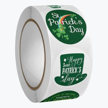 Imagem de Adesivos em rolo de Dia de São Patrício para decoração de pequenas empresas, embalagem de presente, sacos de doces e selos de envelope