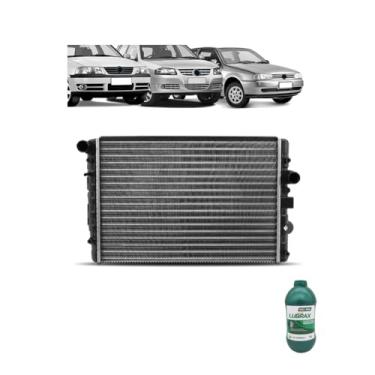 Imagem de Kit Radiador VW Gol 1.0 8/16V Sem Ar + Aditivo Lubrax Verde Concentrado 1L