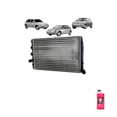 Imagem de Kit Radiador VW Gol 97 1.0 8/16V G3/G4 S/AR + Aditivo Radiador Etaniz Pronto Uso 1L