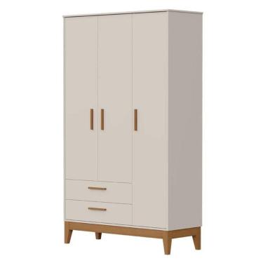 Imagem de Guarda Roupa Infantil Flip 3 Portas Areia Acetinado - Reller