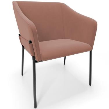 Imagem de Cadeira Para Sala De Jantar Estar Living Olívia L02 Suede Rosê - Lyam Decor