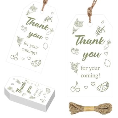 Imagem de Farmers Market Thank You Tags Vegetal Floral Chá de Bebê Lembranças de Festa Etiquetas Quadradas Verde Guingão Vegetal Body Etiquetas de Presente para Meninos Meninas Mercado do Fazendeiro Chá de Bebê