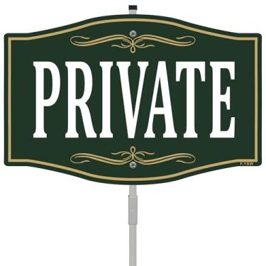 Imagem de Placa privada Property Do Not enter No Trespassing 30.5 cm x 20.3 cm com 71.1 cm de comprimento estaca de metal com suporte alumínio uso ao ar livre quintal negócios casa escritório lavanderia