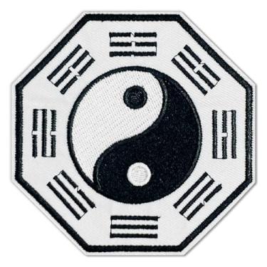 Imagem de FANCIBAND Adesivos bordados budistas Zen Yin Yang de 10 cm, costurados a ferro para jaquetas, roupas, jeans, chapéus, mochilas, artesanato DIY