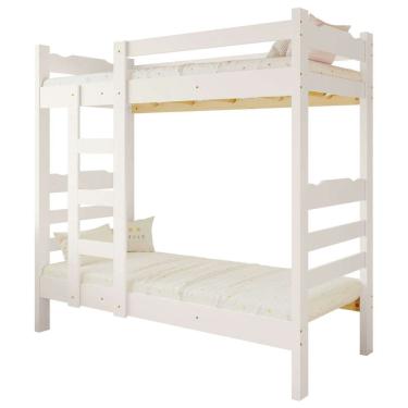 Imagem de Beliche Life Madeira Maciça Reforçado Solteiro com Grade Cor Branco