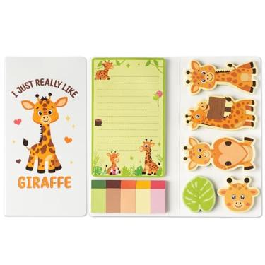 Imagem de B1ykin Conjunto de notas adesivas fofas - I Just Really Like Girafa, bloco de notas autoadesivas, 550 folhas de páginas de notas adesivas para presentes de agradecimento de professores, material de