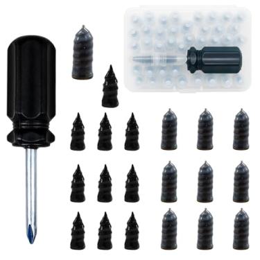 Imagem de Kit de pregos de borracha para reparo de pneu de carro, pregos de borracha espirais de autoatendimento, plugue de parafuso de pneu a vácuo, ferramenta rápida com chave de fenda, ferramenta de reparo