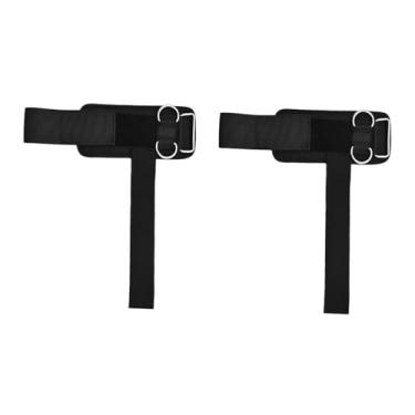 Imagem de KiBcsLic Conjunto de 2 faixas de pulso para levantamento de peso com argolas duplas em D, equipamentos de ginástica, faixas de pulso acolchoadas para, Preto 32x17.5cm