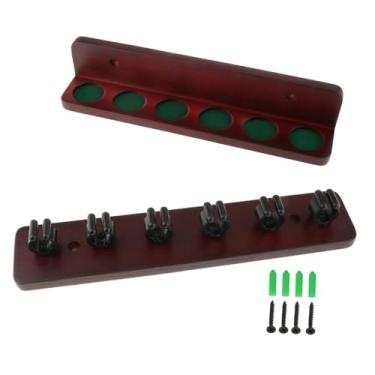 Imagem de Generic Suporte para tacos de bilhar, fácil de instalar, organizador de hastes para mesa de bilhar, descanso para tacos em bares, casas e salas de estar, Clarete