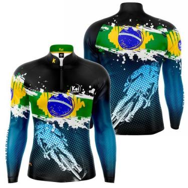 Imagem de Camiseta Camisa Ciclismo Bike Bicicleta Brasil Proteção Uv50 - KOI FIS