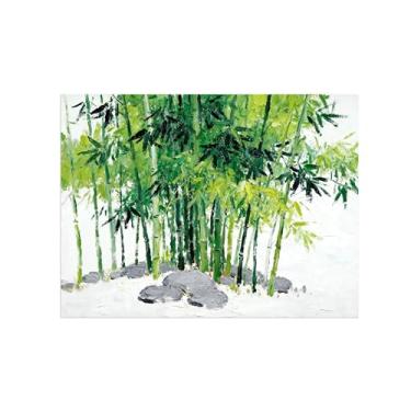 Imagem de Arte de parede paisagem imagem em tela - bambu - decoração moderna - impressões de pintura para sala de estar quarto 50 x 65 cm 20 x 26 polegadas sem moldura