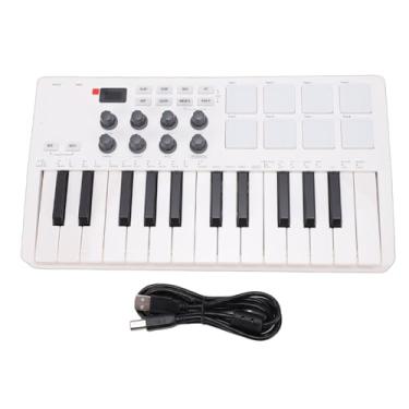Imagem de Keenso Teclado MIDI, Controlador de Teclado MIDI de 25 Teclas, Portátil Sem Fio Com 8 Almofadas Retroiluminadas RGB, 8 Botões para Gravação de Computador, Produção Musical