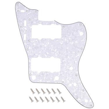 Imagem de Banworks Vintage 60s JM Pickguard 4 camadas 13 furos placa de alumínio para guitarra Fender Jazzmaster JM Guitars JT/HB-14 branco pérola