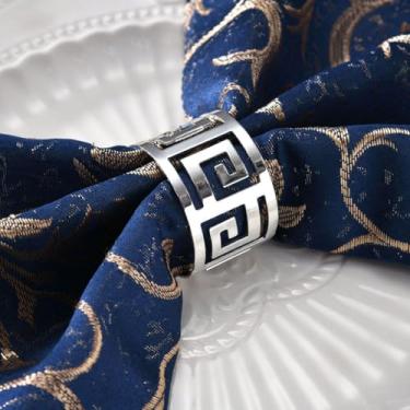 Imagem de 04 Anel Porta Guardanapo Metal Vazado Caracol Duplo (Prata)