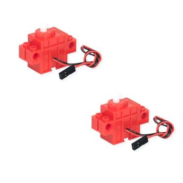 Imagem de KittenBot GeekServo 9G Programmable Servo & Motor – Compatible with Micro:bit/Arduino and Building Blocks Support Kittenblock and Makecode – Grey (Servo) / Red (Motor) (Red Motor (2pcs))