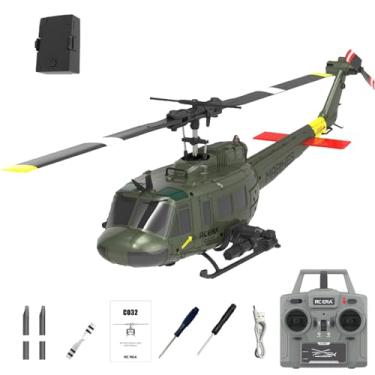 Imagem de NBJIALIN RC ERA C032 UH-1 Huey Helicopter - Remote Control Helicopters for Adult, 1/48 Sacle 2.4G 6CH Gyro Stabilized Aircraft with Altitude Hold & Optical Flow,3D Stunt Drone (Green)