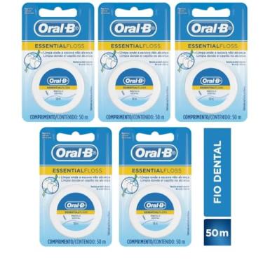 Imagem de Fio Dental Oral-B Essential Floss 50m Com 5 Unidades