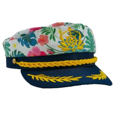 Imagem de PEWHAUL Chapéu de Capitão, Chapéu de Marinheiro, Chapéu de Barco, Almirante da Marinha Marinha para Mulheres Homens Fantasia Acessório de Halloween, rosa, G