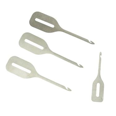 Imagem de 20 peças de passadores de agulha, pacote com 20 passadores rápidos de aço inoxidável, design fino e plano para bordado, ponto cruz, faça você mesmo, tecelagem manual, 20 peças