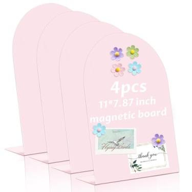 Imagem de Quadro de avisos magnético rosa 4 peças para mesas