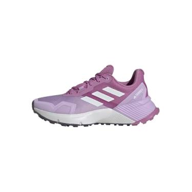 Imagem de adidas Tênis de corrida feminino Terrex Soulstride Trail, Roxo/branco cristal/ameixa em pó, 34