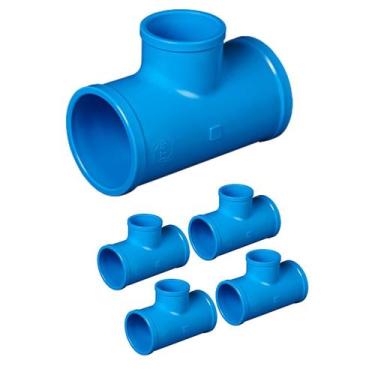 Imagem de Kit 5 und TE Soldável Redução PN80 DN75 X 50mm p/ Irrigação 100% PVC I