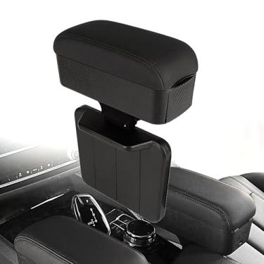 Imagem de Lumirio Caixa de armazenamento de apoio de braço de carro, apoios de braço automotivos universais, organizador de extensor de apoio de braço de espingarda ajustável, suporte de copo, suporte de