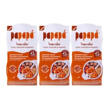 Imagem de Papapa Kit 3un Sopinha Sabor Carne, Macarrão E Legumes 240g