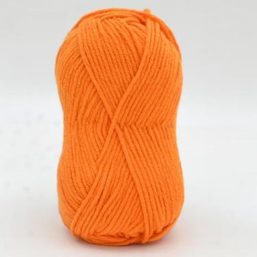 Imagem de Fio de algodão de leite de 4 camadas para crochê – fio de tricô macio para amigurumi, chinelos, cobertores e projetos de artesanato DIY (30 tangerinas)