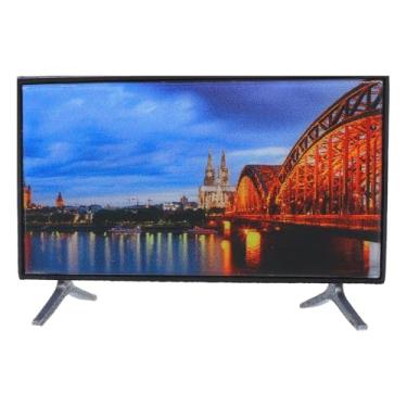 Imagem de Toyvian Miniatura de Tv para Casa de Bonecas: Televisão Em Escala 1:12 Com Tela Lcd Realista, Modelo de Tv Falsa Em Miniatura para Decoração de Sala de Estar de Casa de Bonecas, Adereços para Fotos