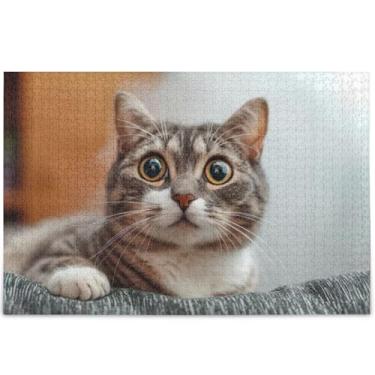 Imagem de Quebra-cabeças personalizados de gato gatinho fofo 1000 peças para adultos presentes engraçados de tecnologia de jogos Prime Family Puzzles com estampa de animais, 75 cm x 50 cm