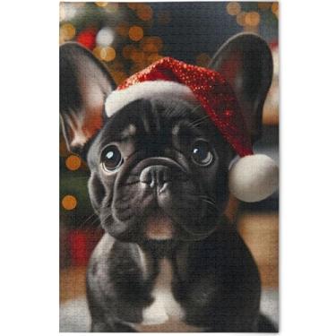Imagem de Quebra-cabeça adulto buldogue francês cachorro natal 500 peças família elefantes brancos presentes cena personalizada natureza quebra-cabeça pintura de belas artes, 52 cm x 37,8 cm