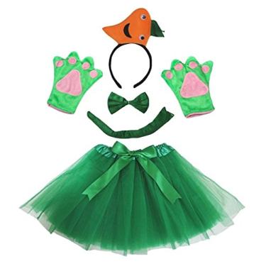 Imagem de Petitebella Faixa de cabeça combinada de animais fofos com cauda e laço para adultos, 5 peças, Cenoura, tamanho �nico