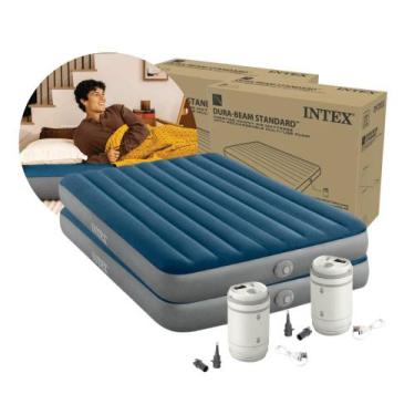 Imagem de Colchão Inflável 2 Unidades Casal Queen Intex Dura-Beam Prestige com B