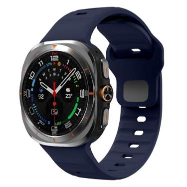 Imagem de EZZON Pulseira esportiva de silicone para samsung galaxy watch ultra 47mm, pulseira de duas cores com laço macio para samsung galaxy 7 ultra, sem lacunas(824MidU)
