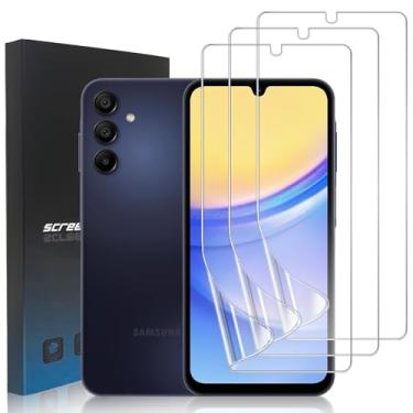 Imagem de zonyee Pacote com 3 protetores de tela para Samsung Galaxy A15 [sem vidro], filme TPU flexível macio de cobertura total para Galaxy A15 5G/4G 6,5 polegadas, película de hidrogel transparente HD