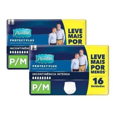 Imagem de Fralda Geriatrica Calça Plenitude 2 Pacotes Tamanho P/M - 32 Unidades