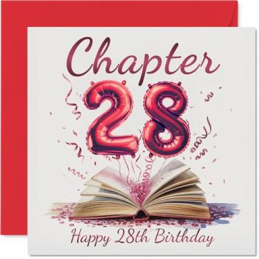 Imagem de Stuff4 Cartões de aniversário de 28 anos para mulheres e homens - Início de outro capítulo - Cartão de feliz aniversário para mulher de 28 anos, homem, filha, irmã, tio, sobrinha, cartões