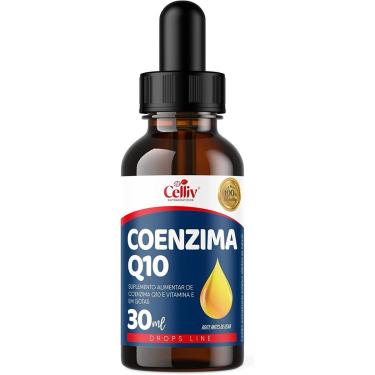 Imagem de Coenzima Q10 100mg Por Porção e Vitamina E Sabor Menta em Gotas 30ml Celliv-Unissex