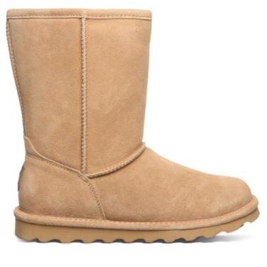 Imagem de BEARPAW Bota Feminina Clássica de Camurça Elle Short | Bota Feminina Sem Cadarço | Bota de Inverno Confortável, Bege, 40