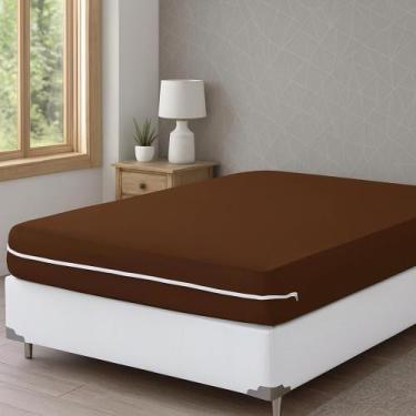 Imagem de Capa Protetora Colchão Casal Padrão Malha Gel Zíper Lavável e Resisten